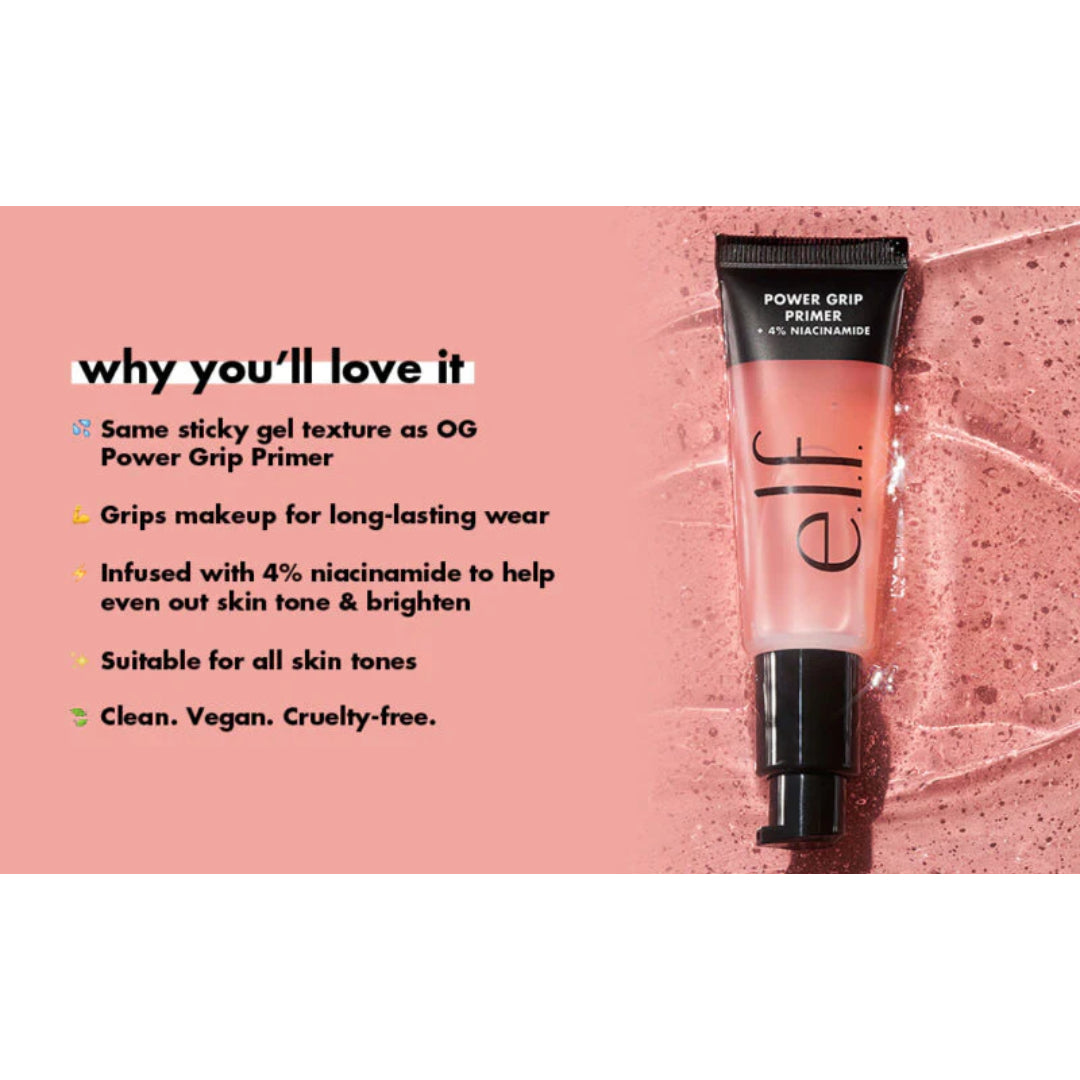 e.l.f. Power Grip Primer + 4% Niacinamide – Longwear Makeup Grip & Skin Brightening- 24 ml
