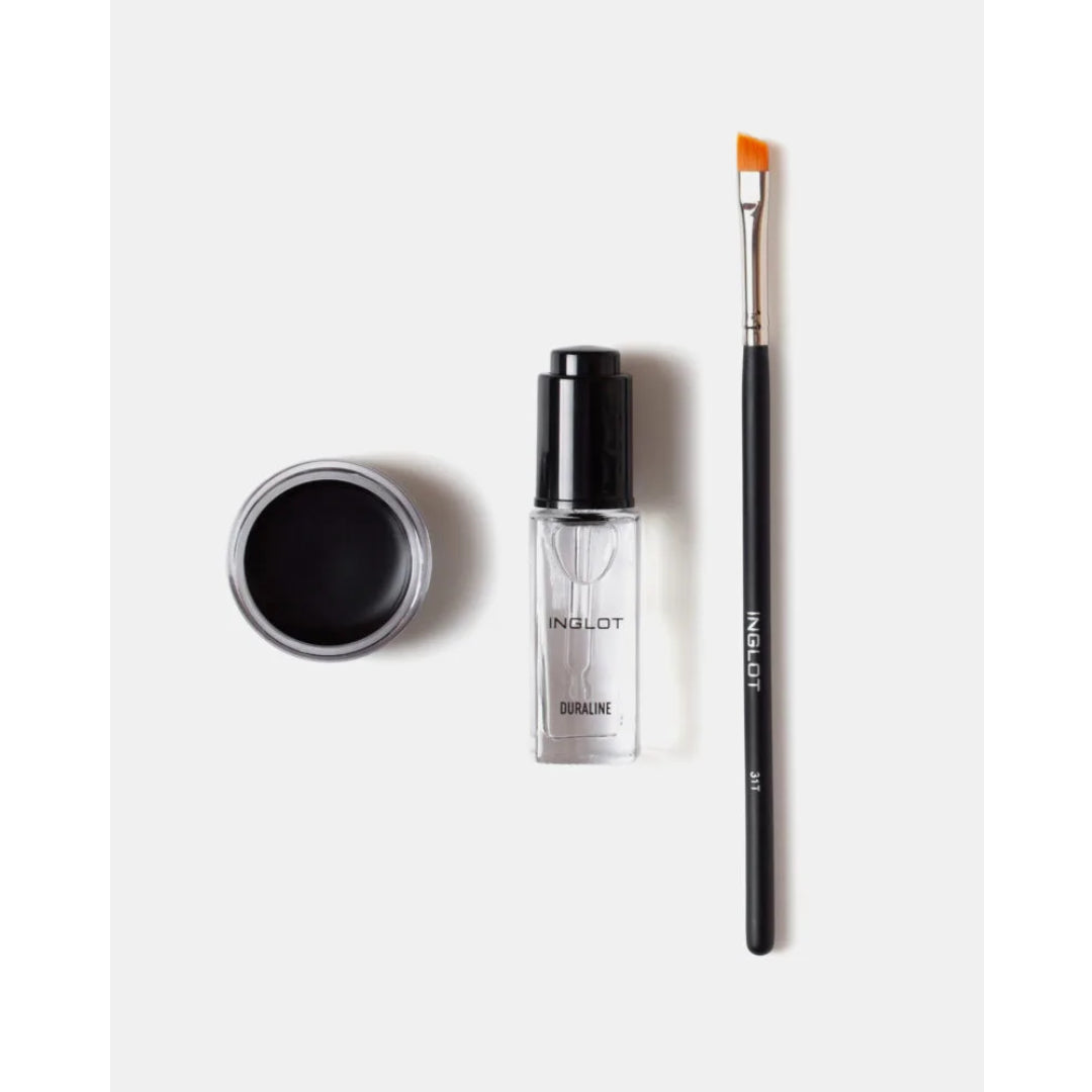 Inglot Eye Essentials Set – Gel Eyeliner, Duraline & Angled Brush